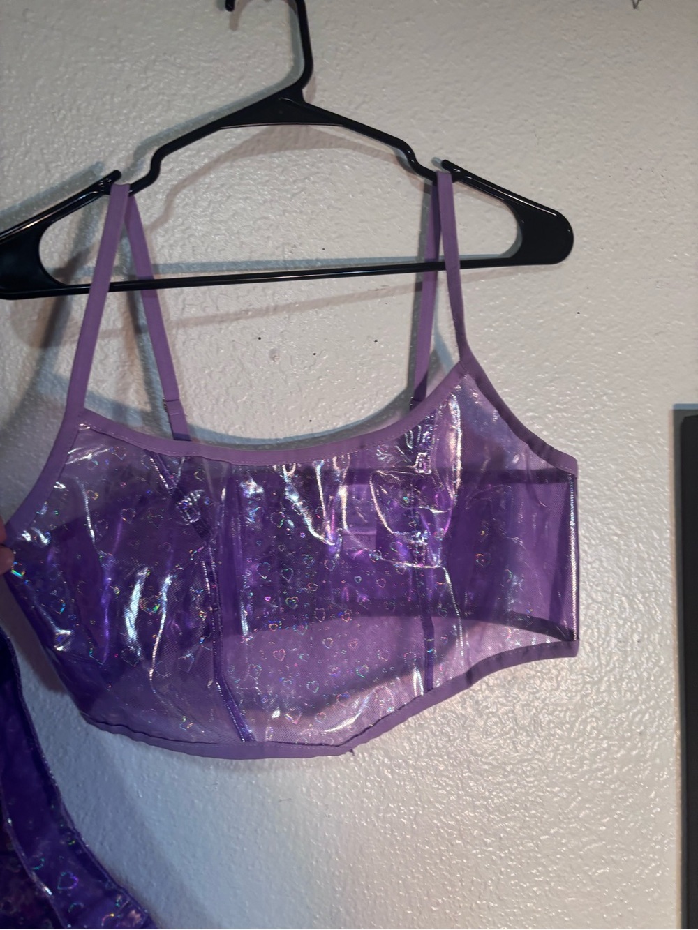 Purple Holographic Two-Piece Rave Set - Picture 2 of 6
